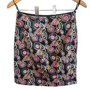 VINTAGE 1980S NEON SHINY CIRCLE MINI SKIRT CLUB DANCE EXCELLENT CONDITION